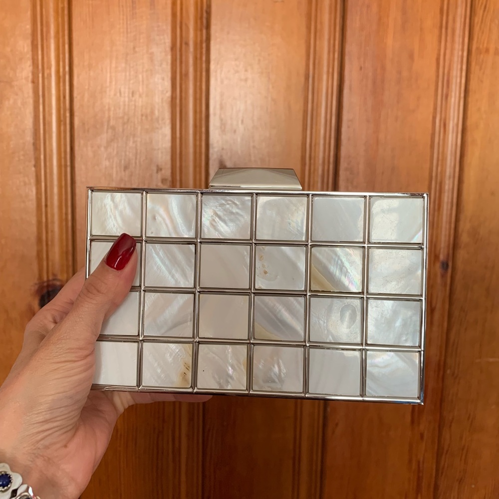 BEBÉ NEW without tags. Square silver clutch